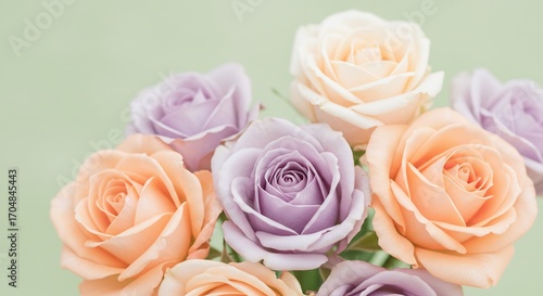 優美なパステルローズ 柔らかな光に包まれて輝く. AI Generated