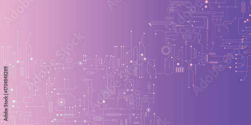 Digital Technology Background. Vector Circuit board. 