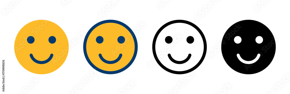 Fototapeta premium Smile icon vector isolated on white background. Smile vector icon. Emoticon Icon vector. Emoji