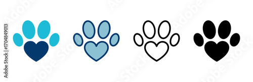 Paw icon vector isolated on white background. Paw Print icon