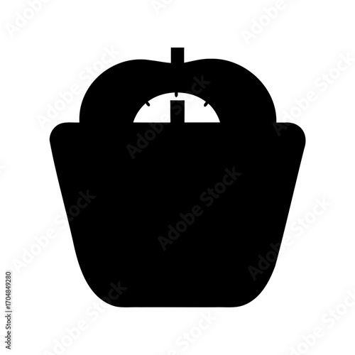 Simple black silhouette of a scale with a classic gauge display