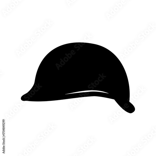 Black silhouette of a safety helmet or construction hard hat vector