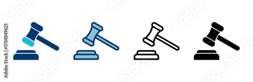 Gavel icon vector isolated on white background. Hammer icon vector. Judge Gavel Auction Icon Vector. Bid