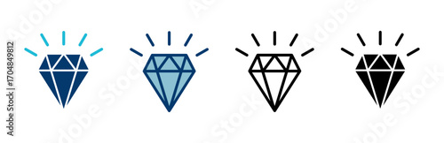 Diamond icon vector isolated on white background. Diamond vector icon. Gemstone symbol