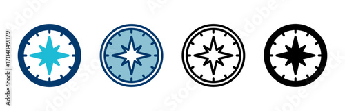 Compass icon vector isolated on white background. Compass vector icon