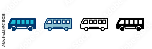 Bus Icon vector isolated on white background. Black bus vector icon