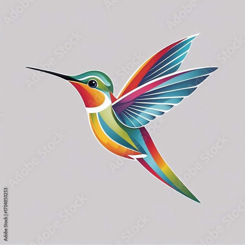 Brilliant Flying Hummingbird A Colorful Display Of Artistic Design