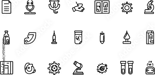 Collection of medical and healthcare icons for digital and print use