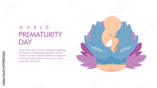 vector world prematurity day background template
