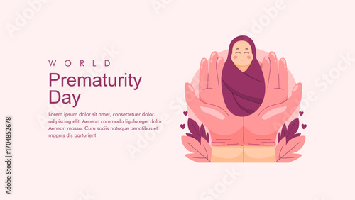 vector world prematurity day background template