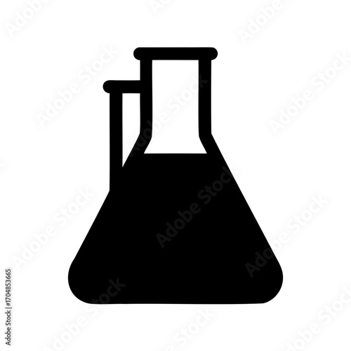 Illustration of Erlenmeyer flasks, essential laboratory apparatus for chemistry and research