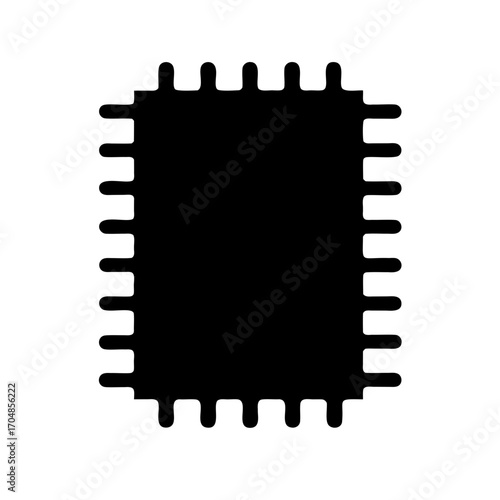 Black and white abstract square with tooth like perimeter design element