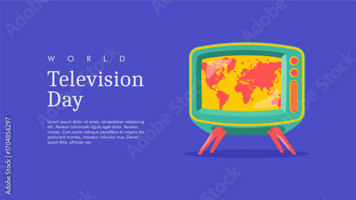 vector world television day background template