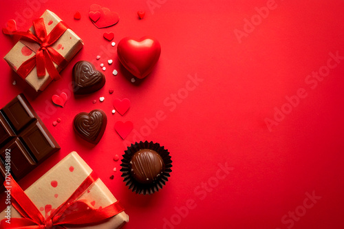 Wallpaper Mural Fondo de Amor y Amistad con chocolates y corazones. Torontodigital.ca