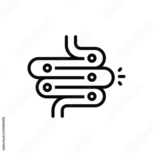 Black line icon for indigestion