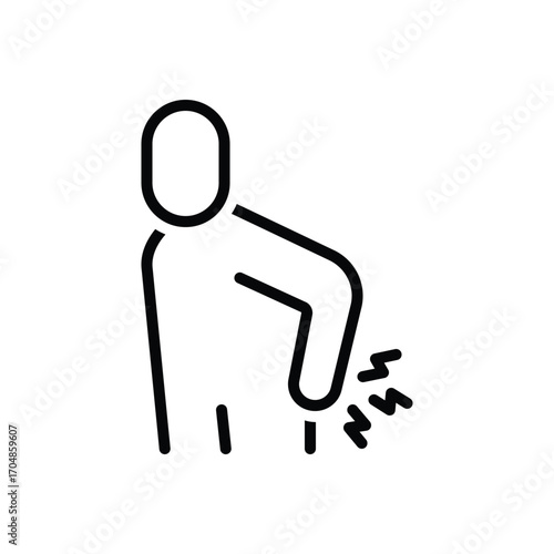 Black line icon for painful