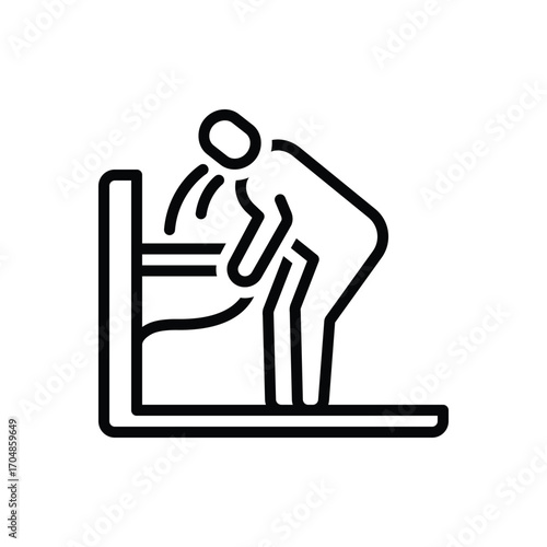 Black line icon for nausea and vomiting