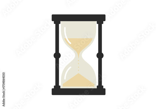 Classic hourglass with flowing sand, symbolizing the passage of time, measuring duration, and marking the inexorable march of moments, vintage clock concept