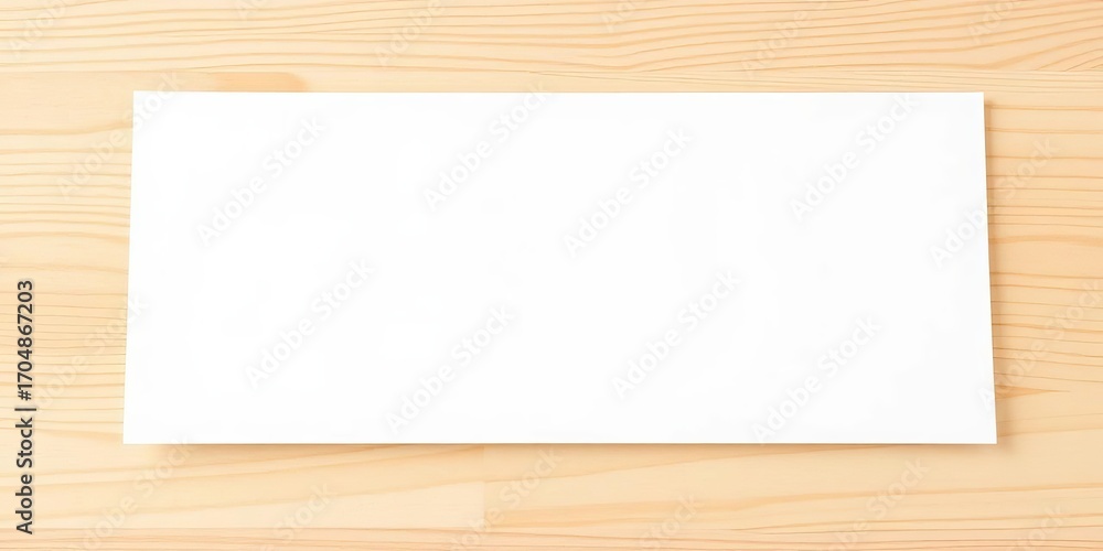 Naklejka premium Blank white paper folder mockup on light wood background, slightly angled, design element, folder mockup