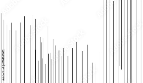 Abstract black vertical lines creating a dynamic sense of speed and movement against a white background resembling motion in graphic design.