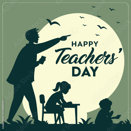 Happy Teacher's Day concept vector illustration  
