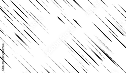 Speed lines Flying particles Seamless pattern, Fight stamp Manga graphic texture, Comic book speed horizontal lines on white background