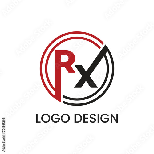 Creative RX Brand Logo Design Template