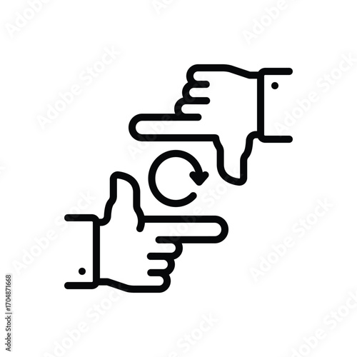 Black line icon for framing the future