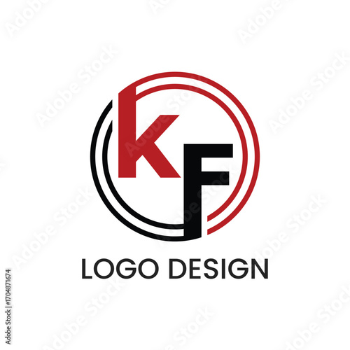 Creative KF Brand Logo Design Template