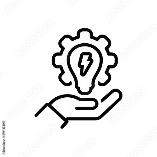 Black line icon for electrical efficiency
