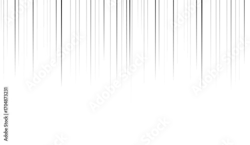 Black gray radial comics style lines, Straight Vertical Lines, isolated on white background. Speed abstract. Vector illustration