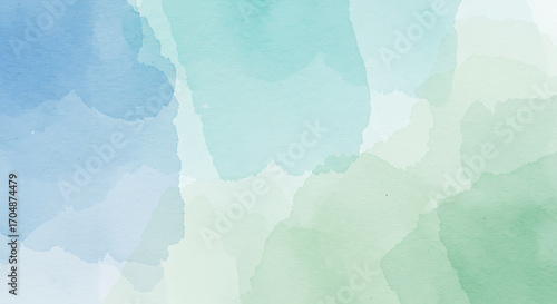 Soft Blue Green Watercolor Abstract Strokes