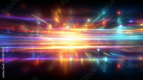 mesmerizing shimmering irridescent streaks colors like north light illustration for banner and card