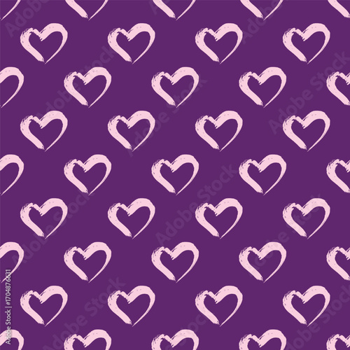 Seamless pattern with hand drawn heart doodle for decorative print, wrapping paper, greeting cards and fabric