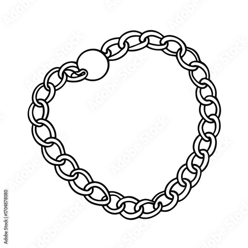 black and white chain bracelet with heart charm vase  