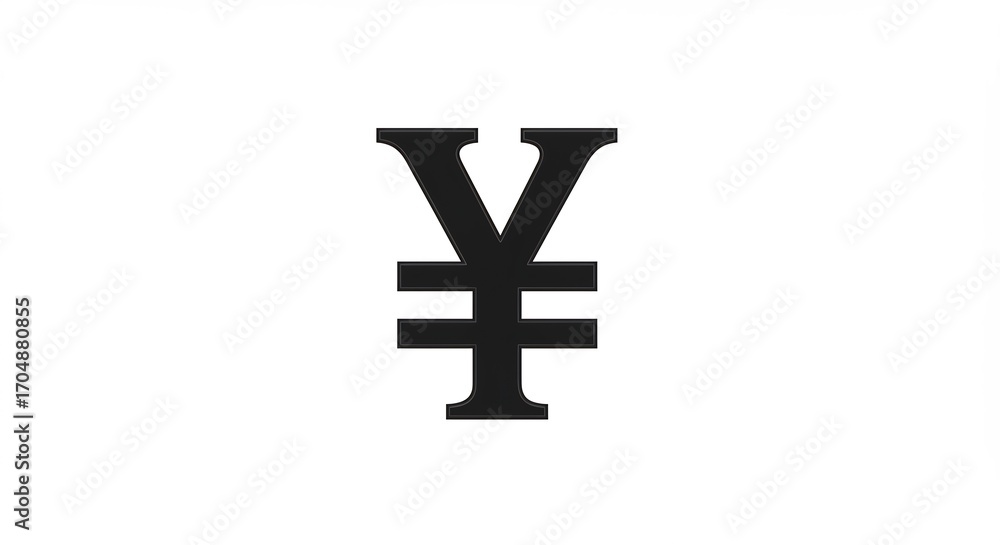 Fototapeta premium シンプルで大胆な円記号デザイン 黒の力強いフォントが際立つ. AI Generated