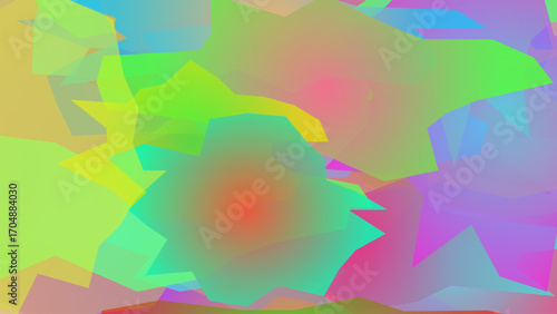 Abstract Pattern with Overlapping Colorful Gradient Shapes