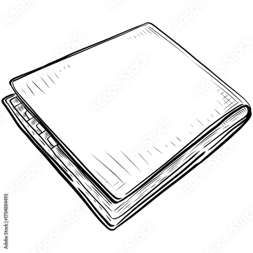 Wallet vector sketch line art hand drawn illustration 
