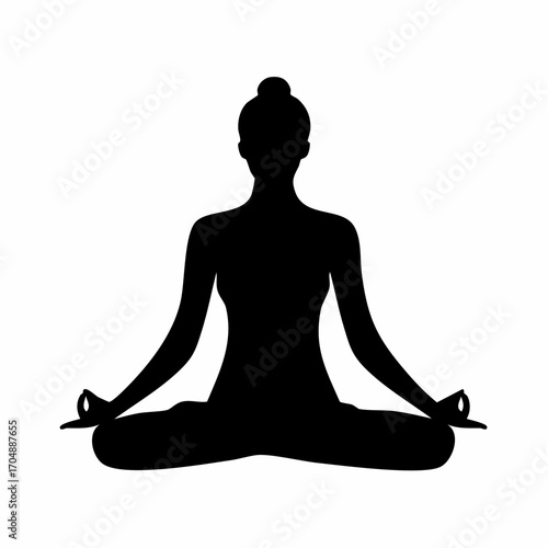 Vector illustration of man meditating in lotus pose
