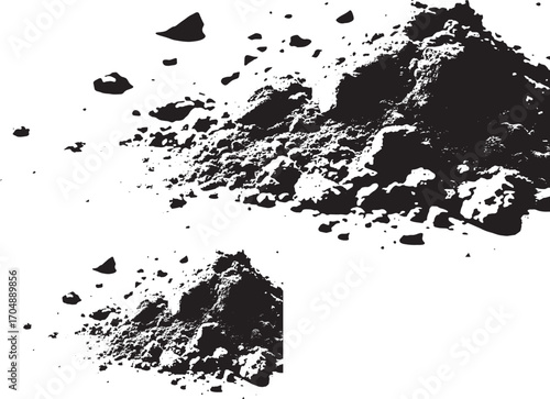 Pile of Dirt with Rocks Grunge Dust Debris Texture Illustration