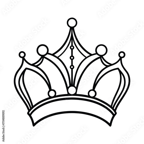 ornate crown line art on white background