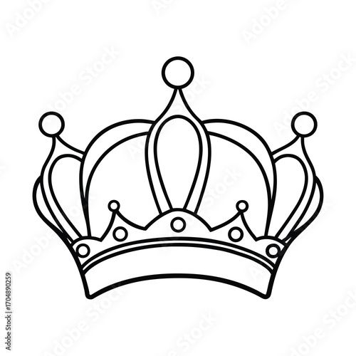 ornate crown line art on white background