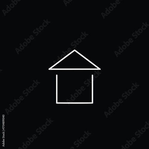 Minimalist House Icon Simple Home Line Art Graphic for Website and App Design