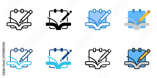 First day icon set multiple style collection 
