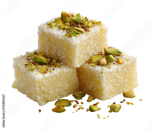 Delicious indian sweets kitchen food bright lighting isolated on transparent background