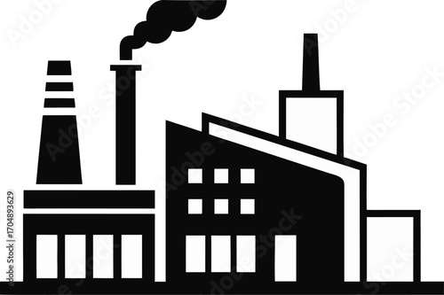 Industry Icon Silhouette Vector Illustration