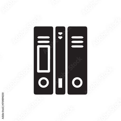 This vector folder icon illustrates a clean silhouette with a paper detail inside, representing digital storage and organization. Perfect for user interfaces, websites, presentations, or any graphic d