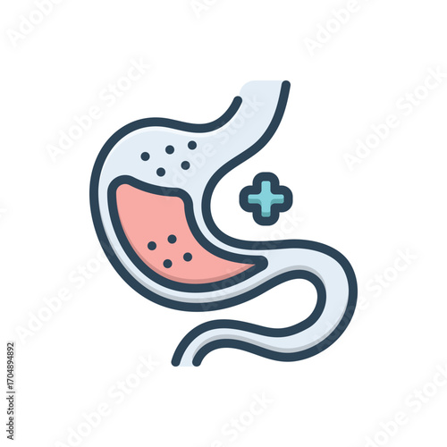 Color illustration icon for gastroenterology