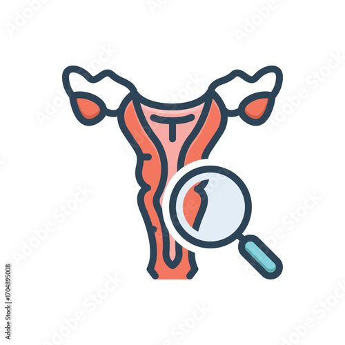 Color illustration icon for gynecology