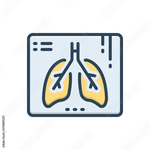 Color illustration icon for lung check